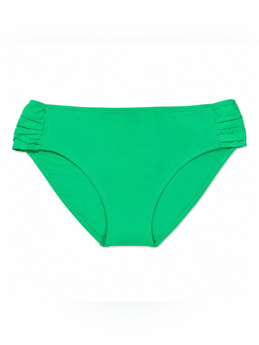 Becca ETC Bikini Bottom Women’s 2X Green Shirred Tab Side Swim Bottom New